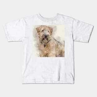 Watercolor Soft Coated Wheaten Terrier - Dog Lovers Kids T-Shirt